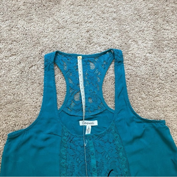 Aeropostale Women’s Top Size Medium Turquoise Open Knit  Flowy Sleeveless - Picture 6 of 16